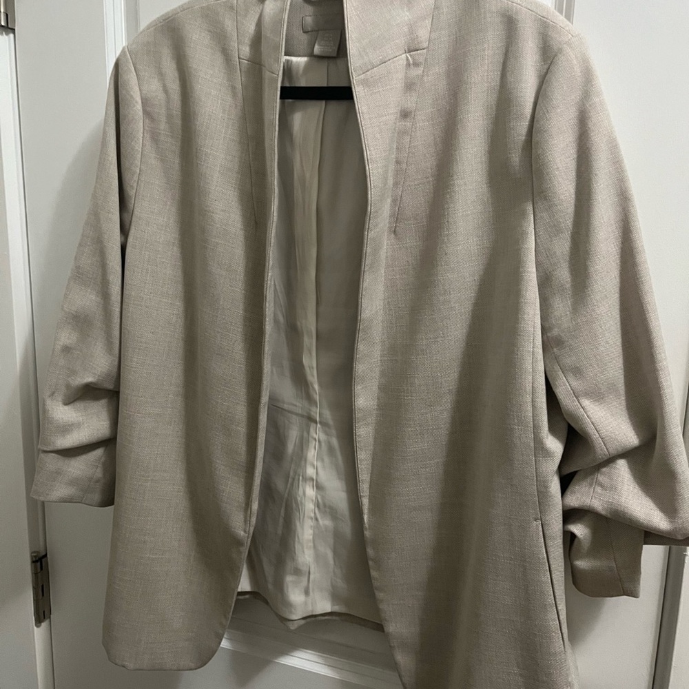 H&M Light Gray Textured Blazer